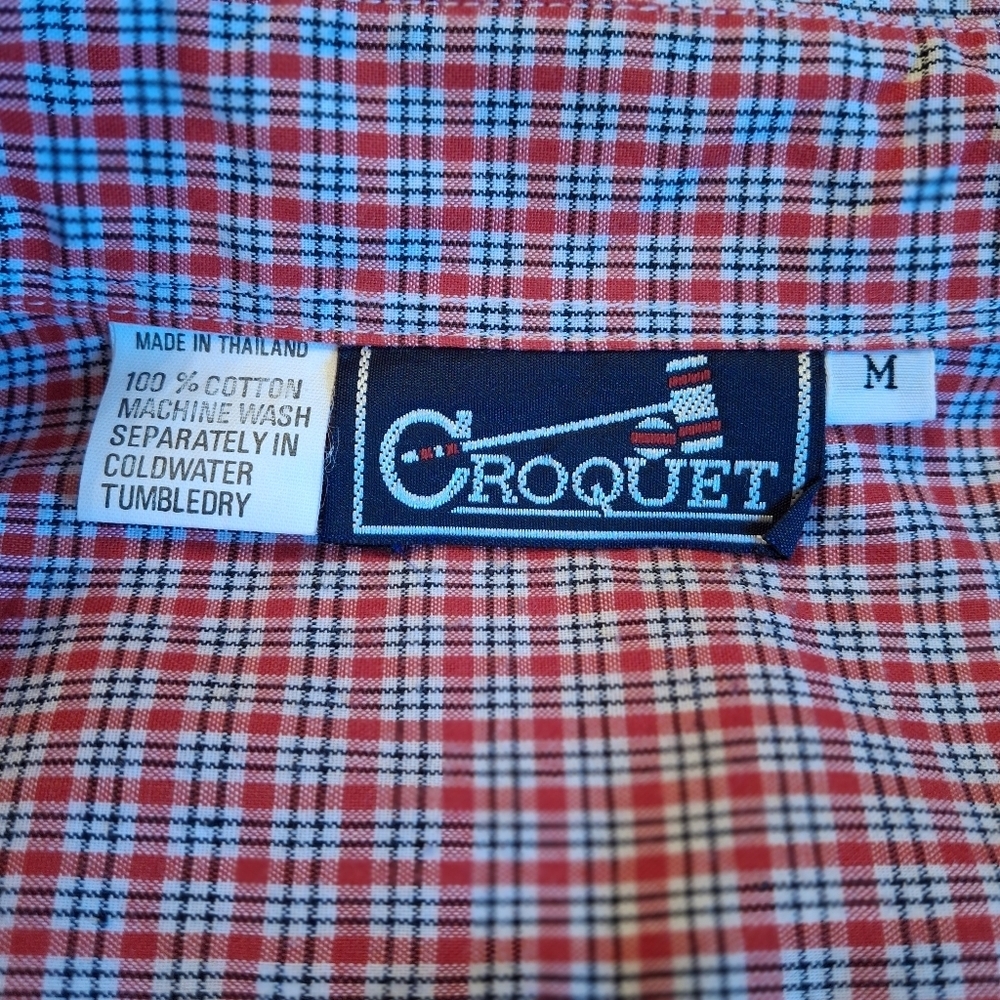 Croquet Thailand Shirt Pink Gingham Embroidered Western Boots Women Size Medium - Picture 10 of 16